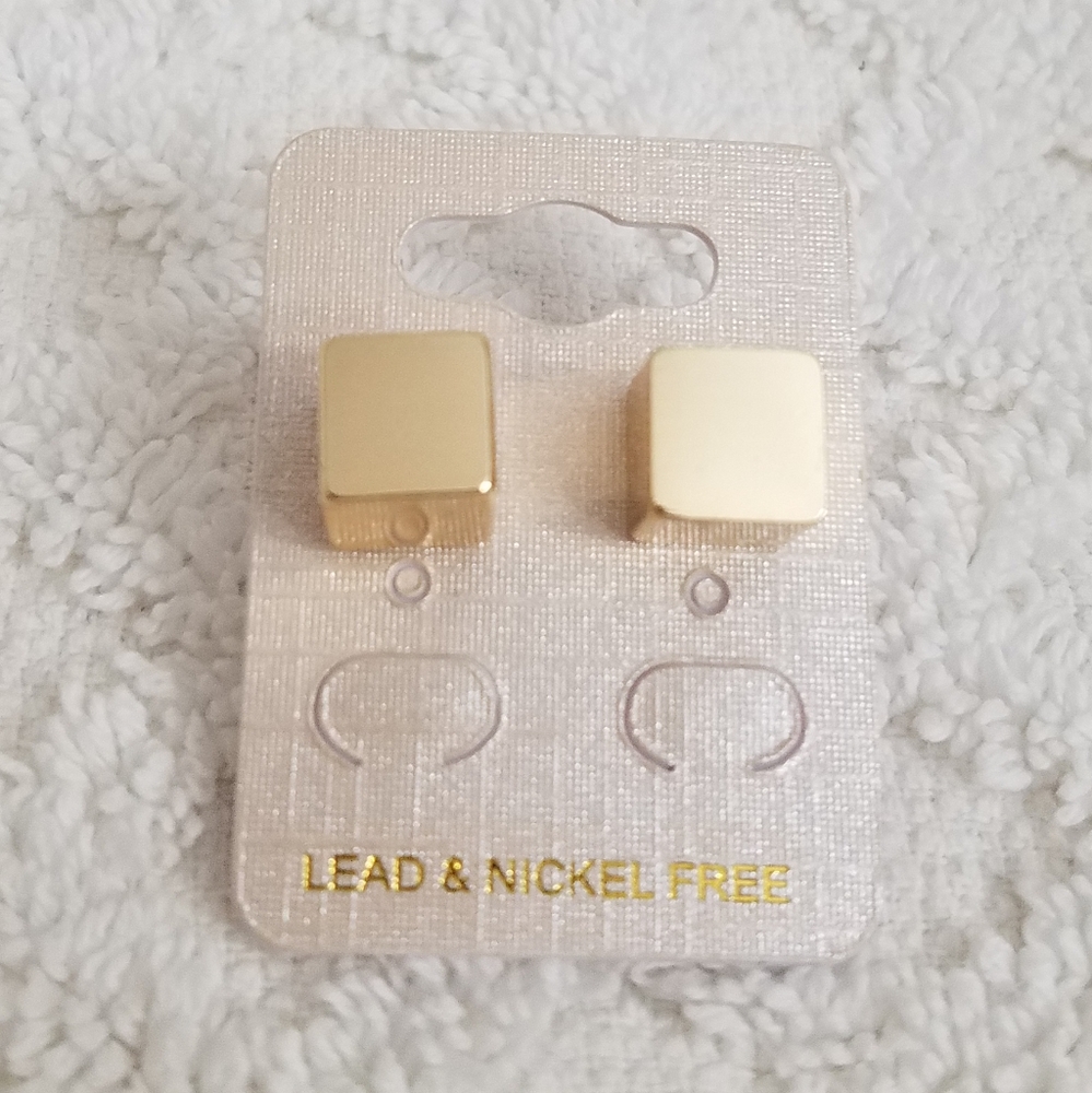 Square dice minimalist stud earrings